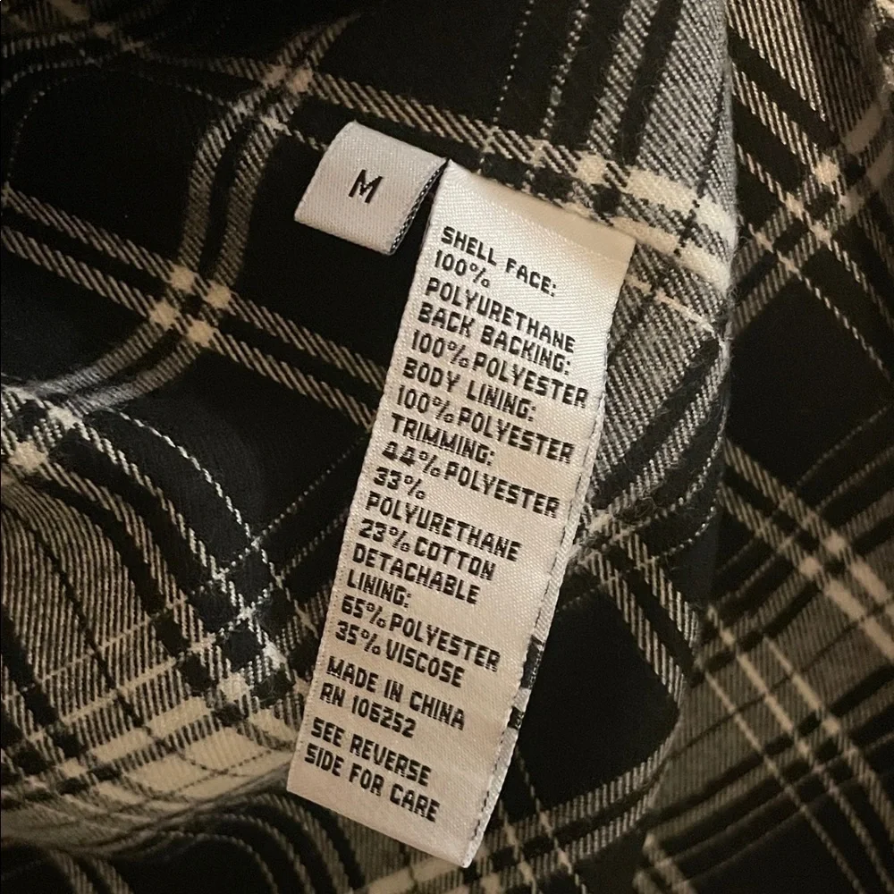 Jane Post Black Plaid Lining Hood Toggle Trench Coat and Matching Scarf